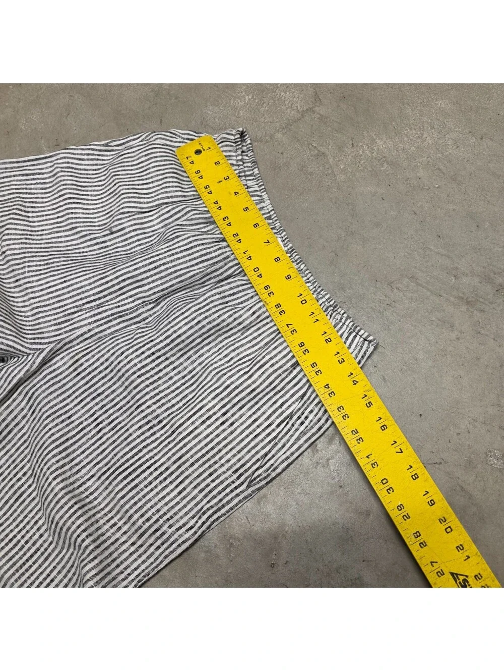 Reformation Womens  Ava Linen Pants Wide Leg Vineyard Striped Black White S